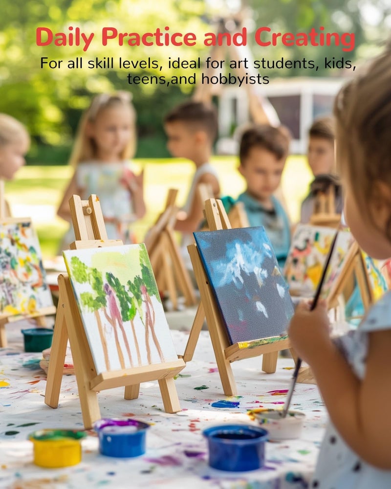 BAKEYBA Canvas Boards for Painting 24 Pack, 5x7 Inch Small Canvas for Kids, Mini Canvas Panels for Painting 100% Cotton White Blank Canvases for Acrylics Oil Watercolor Paint - Image 5